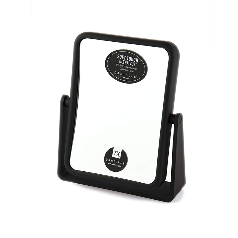 [Australia] - Soft Touch Rectangular Mirror by Danielle with 7X Magnification - Matte Black 