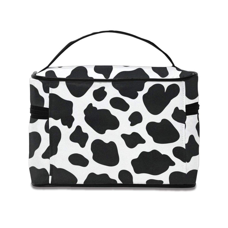 [Australia] - Cow Print Makeup Bag Organizer for Travel Cosmetic Case with Handle Toiletry Bags for Women Girls One Size Cow Print 