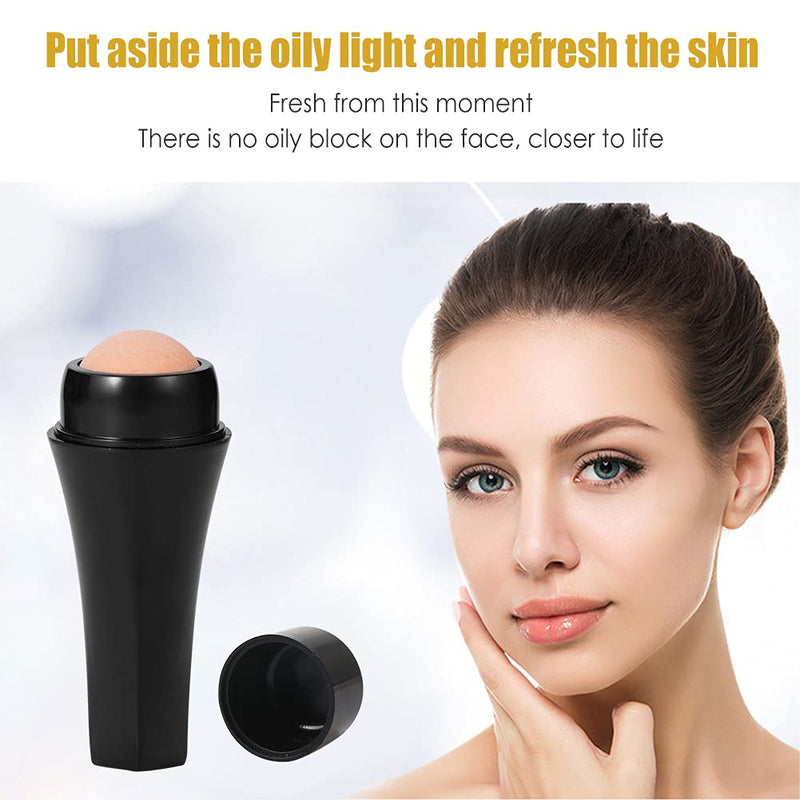 [Australia] - Oil Absorbing Roller, Oil-Absorbing Volcanic Face Roller, Face Oil Absorbing, Natural Rolling Stone, Anti Sebum, Mineral Oil-Control, Reusable Facial Skincare Tool For At-Home/On-The-Go Mini Massage 1 Count (Pack of 1) 