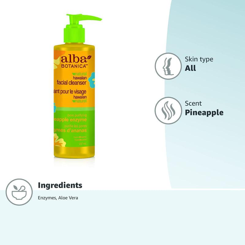 [Australia] - Alba Botanica Hawaiian Facial Cleanser, Pore Purifying Pineapple Enzyme, 8 Oz 8 Fl Oz (Pack of 1) 