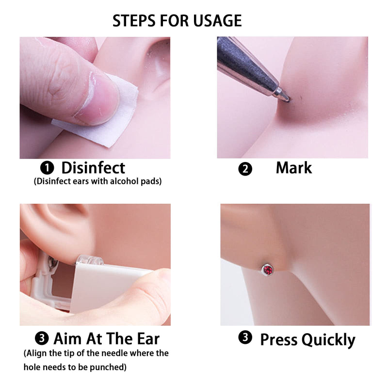 [Australia] - 8 Pack Disposable Ear Piercing Gun, DKDDSSS Ear Piercing Kit Safety Asepsis Piercing Tool With Ear Studs For Girls Women Men(White) 