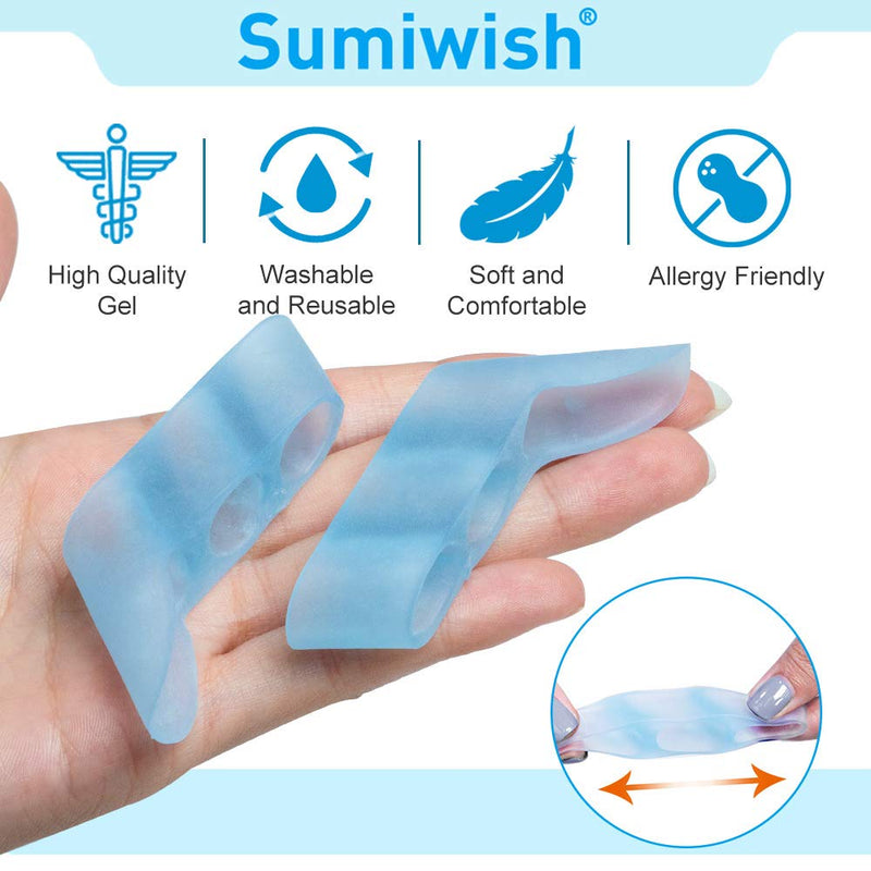 [Australia] - Sumiwish 10 Pack Pinky Toe Separator, Gel Toe Separators for Overlapping Toe, Curled Pinky Toe Correct and Protect White 