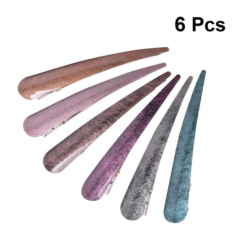 [Australia] - Lurrose 6pcs Duck Teeth Bows Hair Clips Acrylic Duckbill Hair Clips Alligator Hair Pins Barrettes Hair Styling Accessories for Women Lady (Mixed Color) 