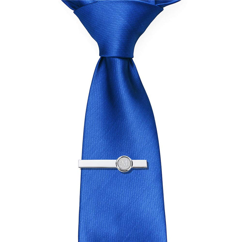 [Australia] - AMITER Mens Classic Cufflinks/Tie Clip/Cufflinks and Tie Clip Set for Men Silver Initials A-Z Formal Business Wedding Tuxedo Shirts M (tie clip) 
