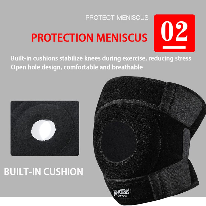 [Australia] - JINGBA Knee Brace ,Adjustable Knee Support Wrap for Knee Pain, Arthritis, ACL,MCL,Joint Pain Relief,Meniscus Tear,Sports.One size fit most people. 