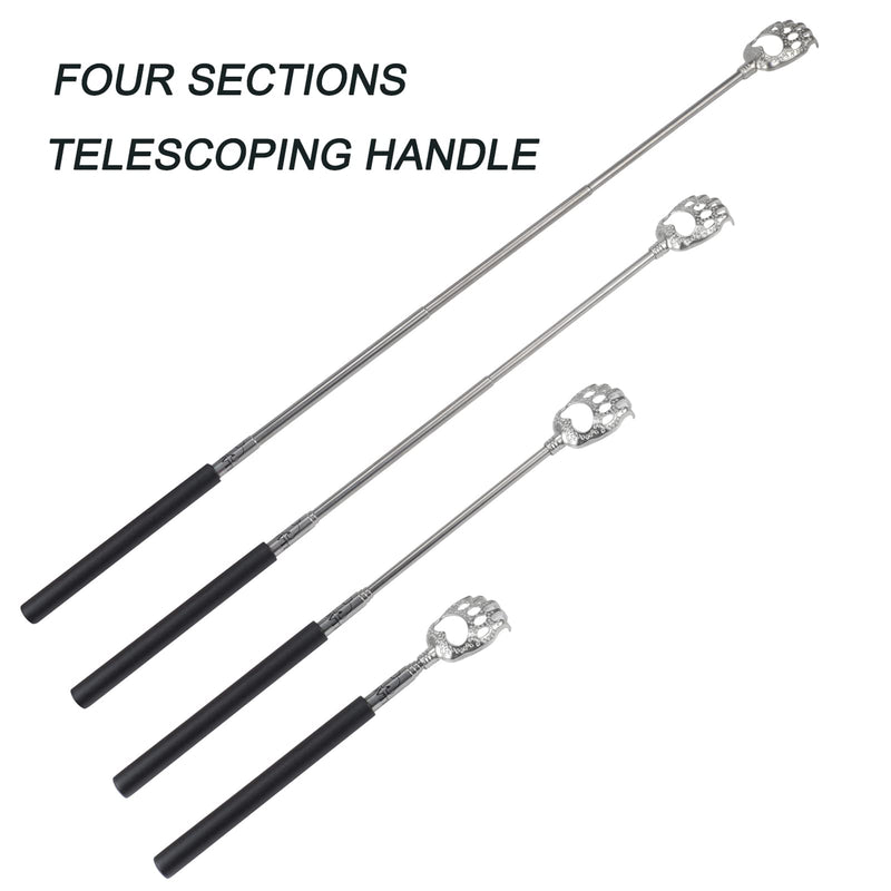 [Australia] - Back Scratcher, WOVTE Bear Claw Telescopic Back Scratcher Portable Extendable Stainless Steel Back Massager for Adults Stocking Fillers for Men Women Itch Relief Black 