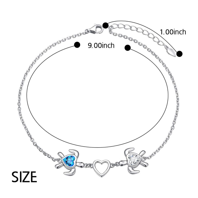 [Australia] - FLYOW Turtle Anklet for Women 925 Sterling Silver Adjustable Beach Sea Animal Foot Chain Ankle Bracelet Gift for Women (Turtle Ankle Bracelet) Style C 