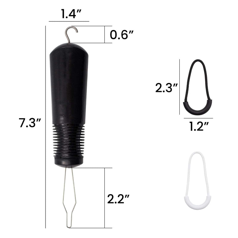 [Australia] - DailyTreasures Button Hook and Zipper Pull, Button Hook Dressing Aid with 8Pcs Zipper Pulls, Button Assist Device with Non-Slip Ribbed Handle for Seniors, Arthritis Sufferers-Shirt, Dress, Collar 