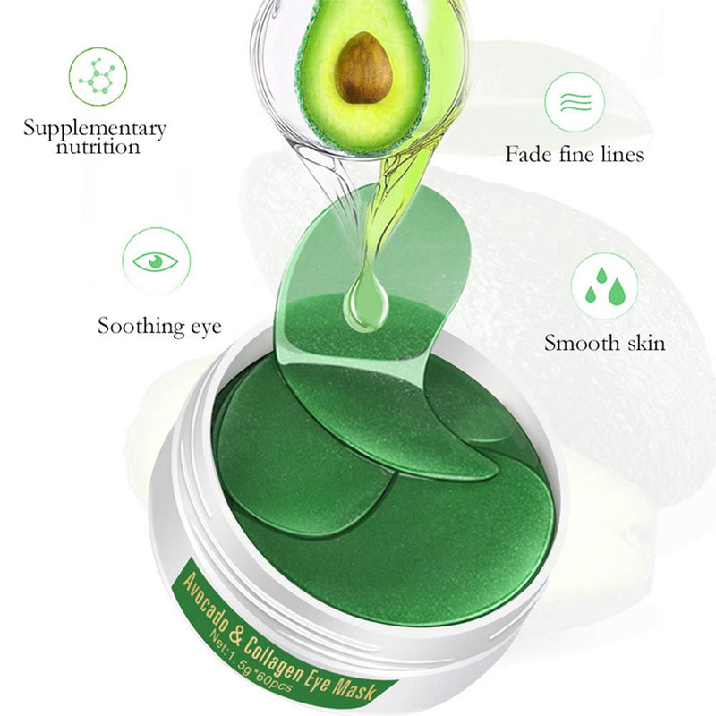 [Australia] - AICHUN BEAUTY 30 Pair Collagen Eye Mask Patch Hydro Gel Pad Anti-Wrinkle Dark Circles Bags Soft Smooth Skin Care Hydration Moisturizing (AVOCADO) Avocado 