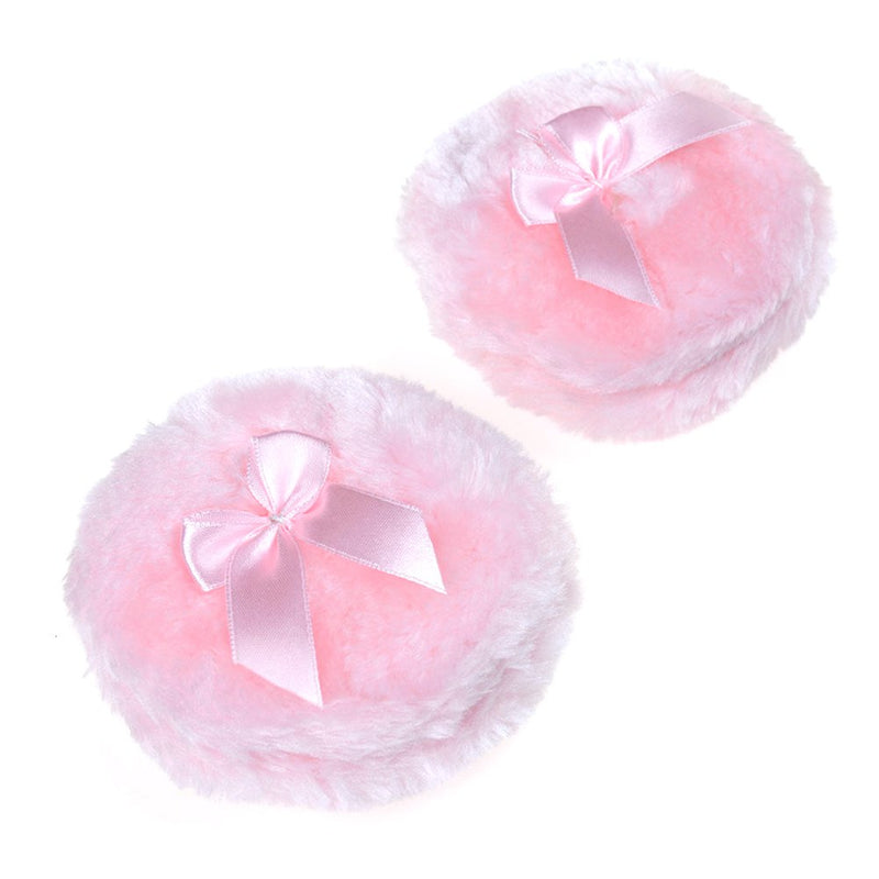 [Australia] - 4 Pcs Pink Powder Puffs For Body Washable Soft Cosmetic Dusting Powder Puff, 3.93 x 1.18 Inch 