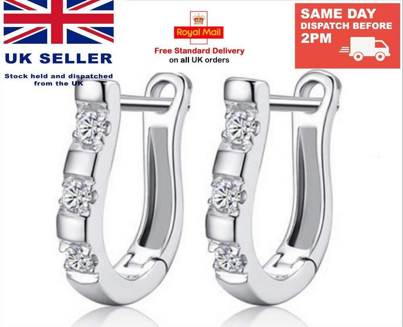 [Australia] - Row_120cc Women's Sterling Silver Ear Hoop Earrings Ear Stud (D) 2 Count (Pack of 1) D 