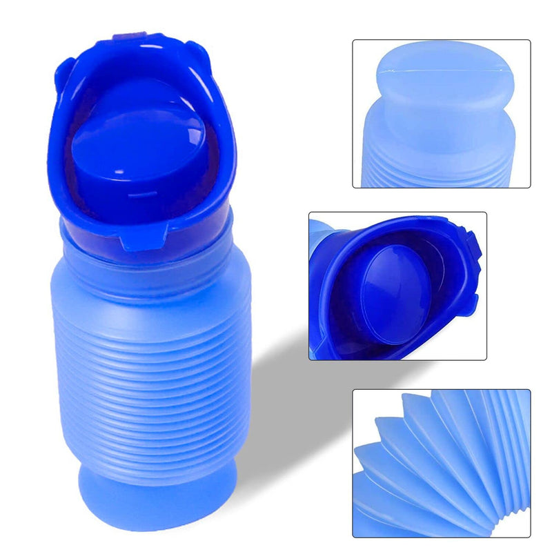 [Australia] - Shrinkable Urinal, 750ML Emergency Urinal Reusable Portable Mobile Toilet, Potty Pee Bottle for Male Female Camping Car Travel Traffic Jam and Queuing 