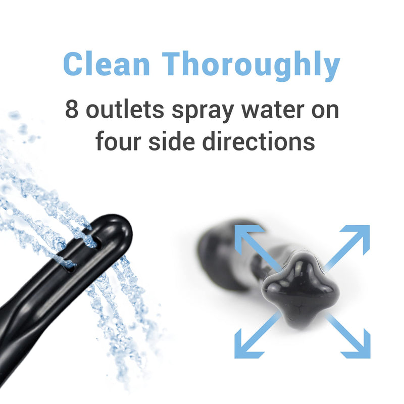 [Australia] - TopQuaFocus 10oz Silicone Enema Bulb Kit for Men Women Colon Cleaning Comfortable Coffee Enemas Shower Head 4.8' Tips (Black) 294ml-black 