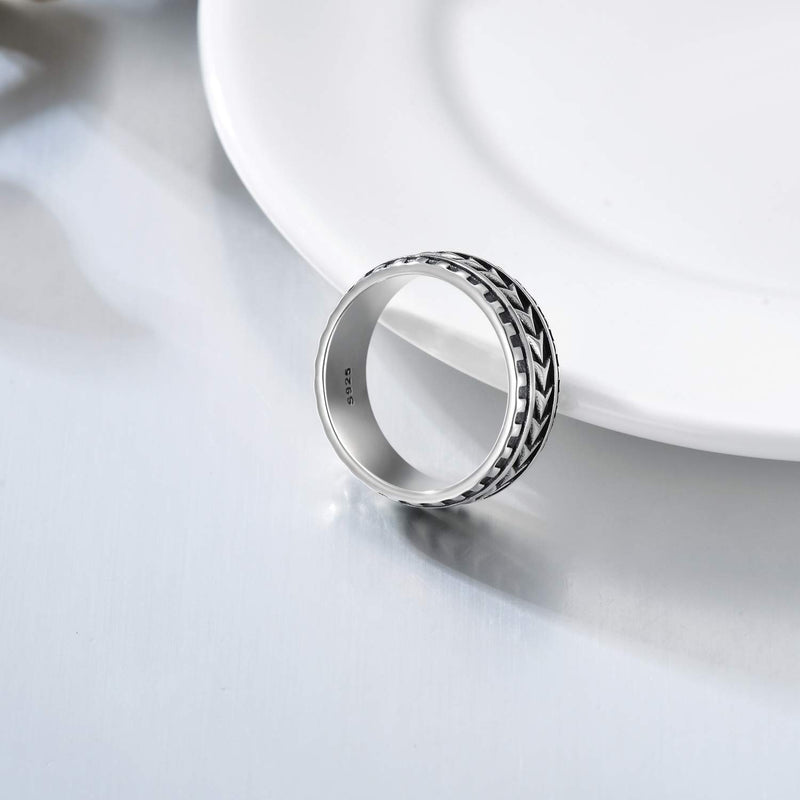 [Australia] - PDTJMTG Men’s Ring Sterling Silver Arrowhead Ring Wedding Band Ring for Men 8 