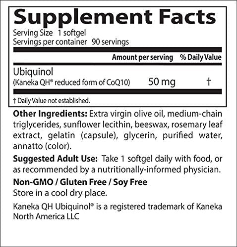 [Australia] - Doctor's Best Ubiquinol with Kaneka QH, Non-GMO, Gluten & Soy Free, Heart Health, 50 mg, 90 Count 