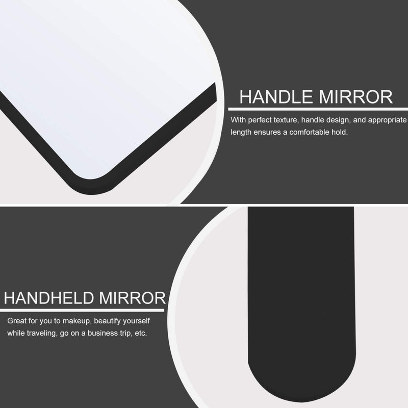 [Australia] - SOLUSTRE Hand Mirror Square Makeup Mirror Handheld Cosmetic Mirror Salon Hairdressing Mirror with Handle, Black 