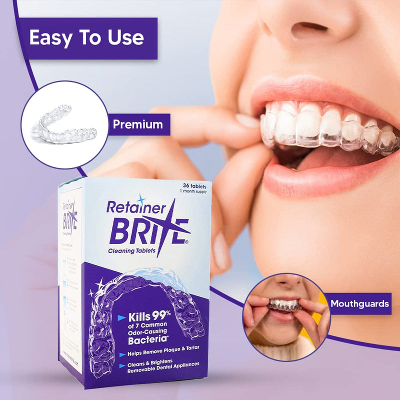 [Australia] - FIRST CHOICE KAYA Retainer Brite Cleaning Tablets Cleaner Tablets for Plaque, Tartar, Invisalign, Mouth Guard, Dentures & Orthodontic Appliances Sold by Kaya LTD (36) 36 