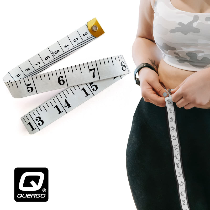 [Australia] - QUERGO | 2 sided tape measure | Suitable for Measuring Body | Sewing Tape | Sewing/Tailors Tape | Centimeters & Inches 150CM - 60 Inches | White 