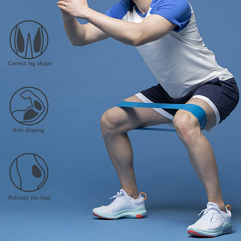 [Australia] - ACTIVE FOREVER Resistance Bands Set of 5, For Resistance Training, Muscle Stretching, Yoga and Other Fitness Exercises Blue 
