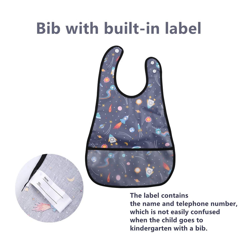 [Australia] - Baby bibs Waterproof Bib - Feeding bib, Adjustable Washable, Soft ForToddler Infant Kids, 0-24 Months Color1 