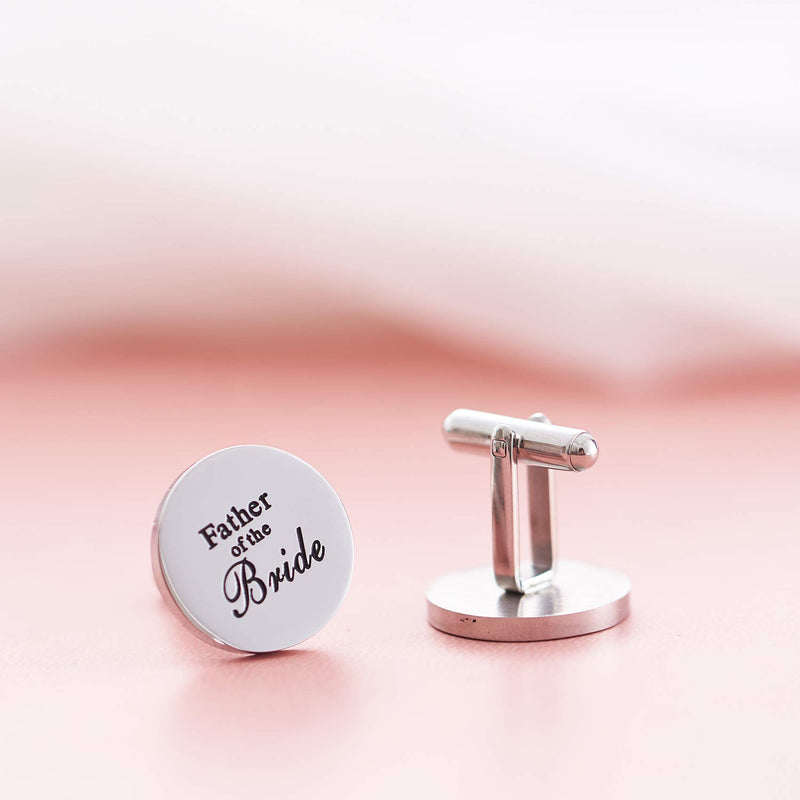 [Australia] - Melix Home Wedding Gifts for Him, Father of The Bride I Love You Daddy Round Cuff Links, Wedding Gift for Daddy from Daughter Grey 