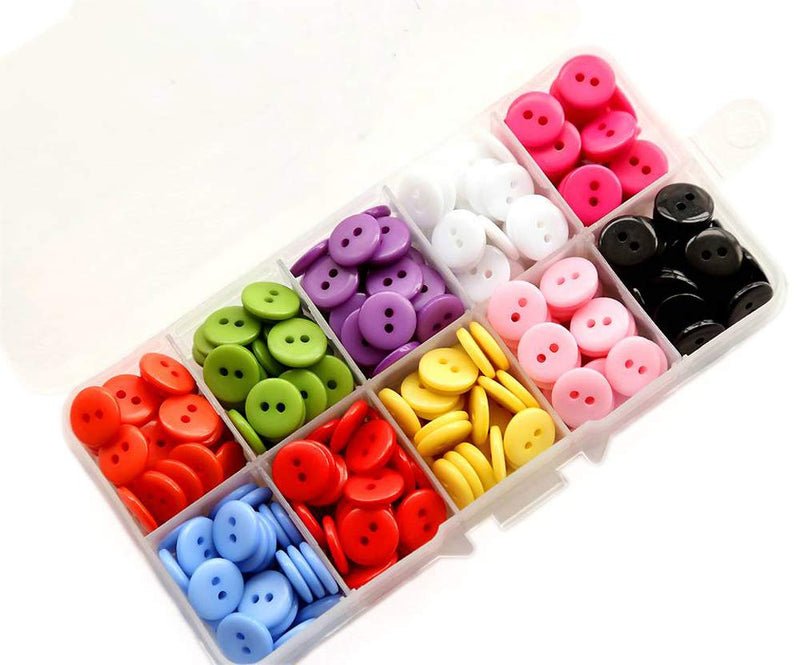 [Australia] - GANSSIA 11/32 Inch Very Small Button 9mm Tiny Size Sewing Flatback Resin Buttons 10 Colors Multi-Colored Pack of 750 with Box 