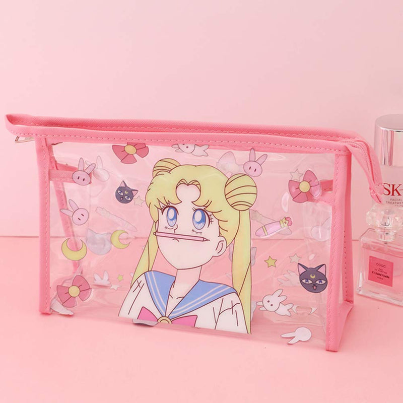 [Australia] - Toiletry Bag, Cosmetic Bag Sailor Moon Clear Waterproof Makeup Bag Travel Storage Bag Gift for Girls Women (Toiletry Bag-8.86inch) 