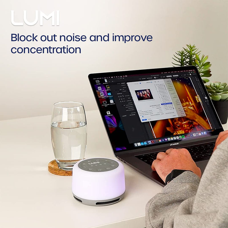 [Australia] - LUMI | White Noise Machine | Sound Machine with 7 Colour Night Light | White Noise Machine Baby | 24 Sounds | Anxiety Relief | Baby Sleep Aid | White Noise Machines For Adults & Children 