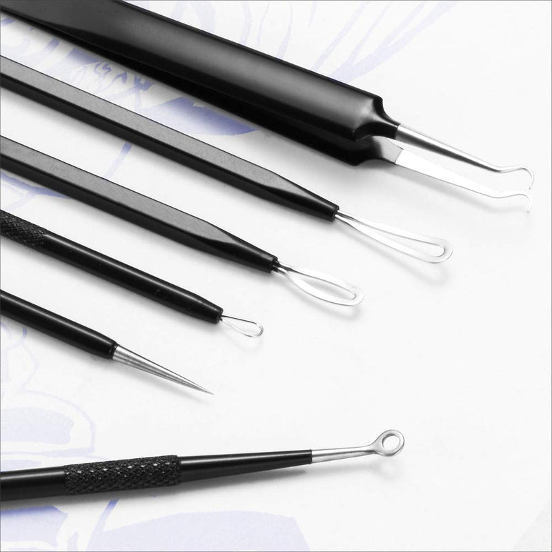 [Australia] - Tomata Blackhead Remover Comedone Extractor - (6 Piece Kit) - Professional Stainless Pimples Comedone Extractor Removal Tool 