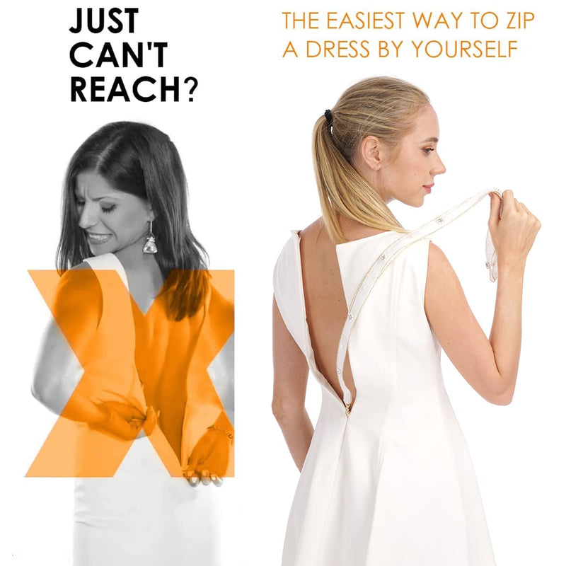 [Australia] - 1 one enjoy Dresses Zipper Helper Zipper Puller Zipping Up Down Dress Yourself Zip Aid Tool Zipper Pull Assistant Zipper Pull for Dress (White) White 