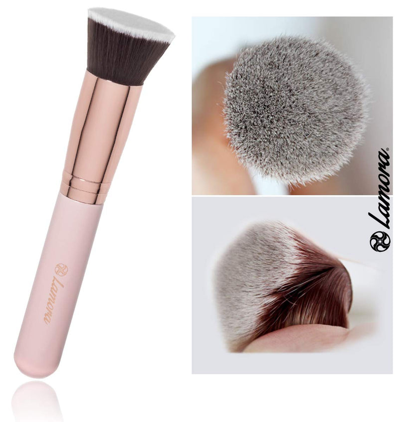 [Australia] - Foundation Makeup Brush Flat Top Kabuki for Face - Perfect For Blending Liquid, Cream or Flawless Powder Cosmetics - Buffing, Stippling, Concealer - Premium Quality Synthetic Dense Bristles! Rose 