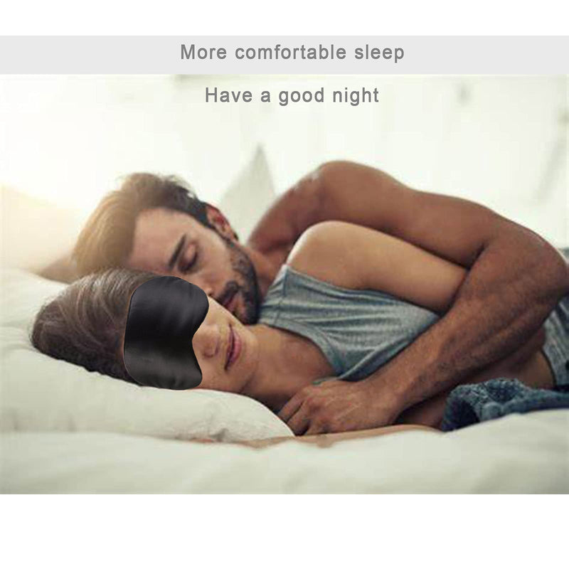 [Australia] - Sleep Eye Mask - Silk Blindfold - Black Eye Mask Made of Natural Silk with Adjustable Strap Comfortable and Light Blocking for Men Women and Kids. 