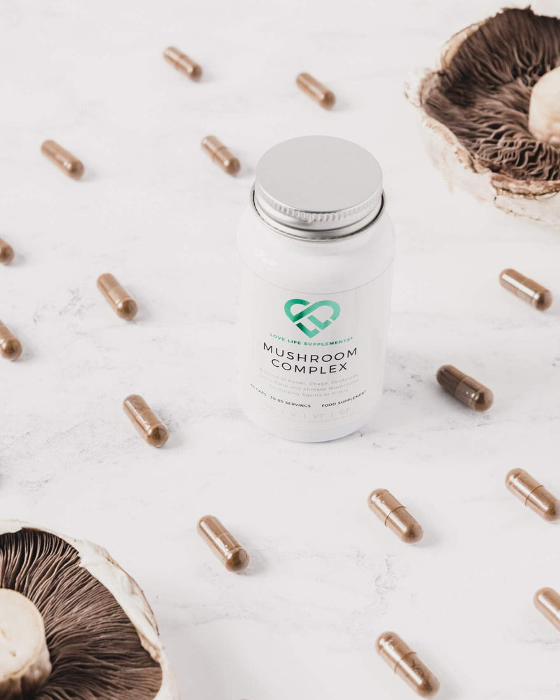 [Australia] - Mushroom Complex by LLS | Contains 1000mg Reishi, Chaga, Cordyceps, Lions Mane and Shiitake Mushrooms | 120 Capsules - 2 Month Supply | No Fillers | Vegan | Love Life Supplements 