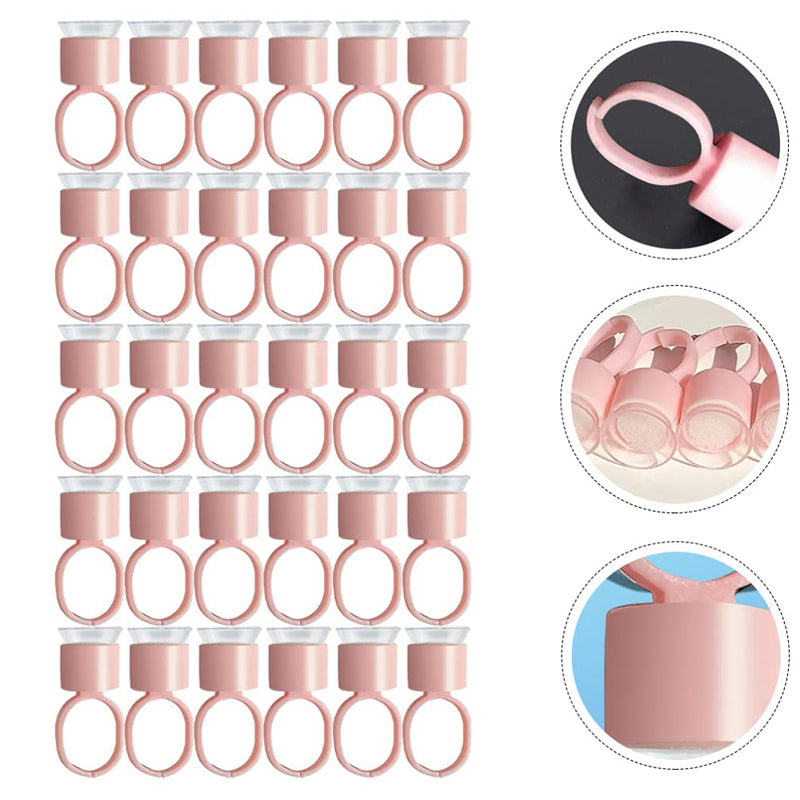 [Australia] - FRCOLOR Tattoo Ink Ring Cups, 100pcs Microblading Ring Pigment Glue Ink Rings with Sponge Pigment Glue Rings 