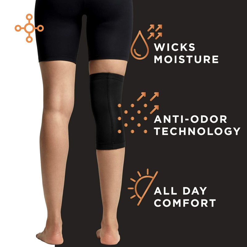 [Australia] - Tommie Copper Unisex Core Compression Knee Sleeve Large Black 