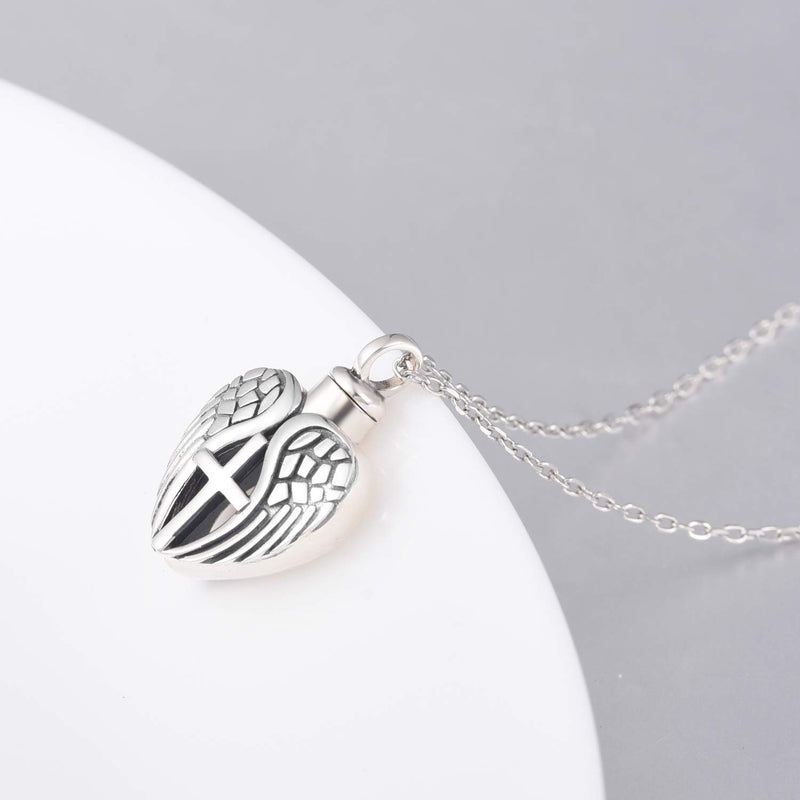 [Australia] - ACJFA 925 Sterling Silver Angel Wings Cremation Jewelry Ash Necklaces Keepsake Memorial Urns Pendant Necklace 