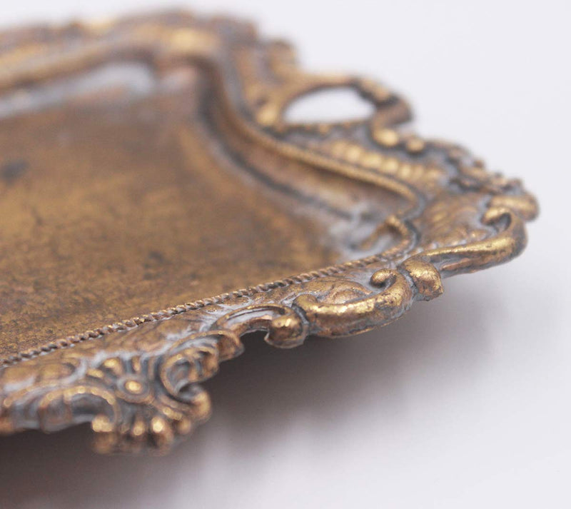 [Australia] - Funly mee Small Antique Trinket Dish Vintage Gold Jewelry Tray , Ring Holder 