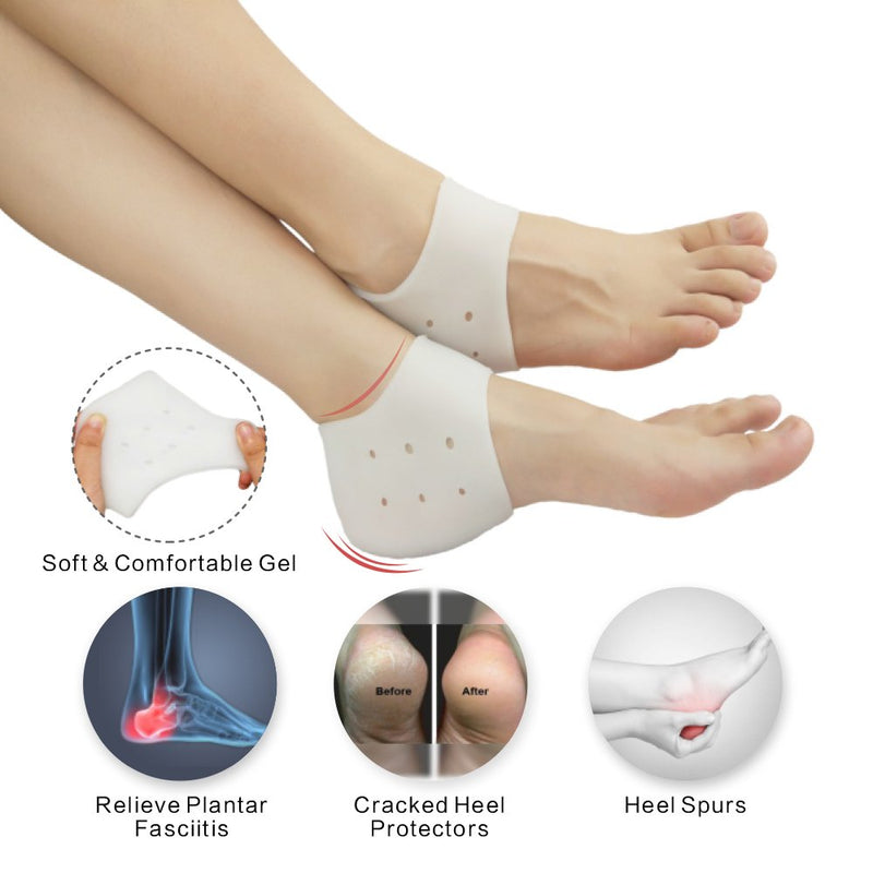 [Australia] - Heel Cups, Plantar Fasciitis Inserts, Heel Pads Cushion (3 Pairs) Great for Heel Pain, Heal Dry Cracked Heels, Achilles Tendinitis, for Men & Women.(Gel Heel Cups) Gel Heel Cups 