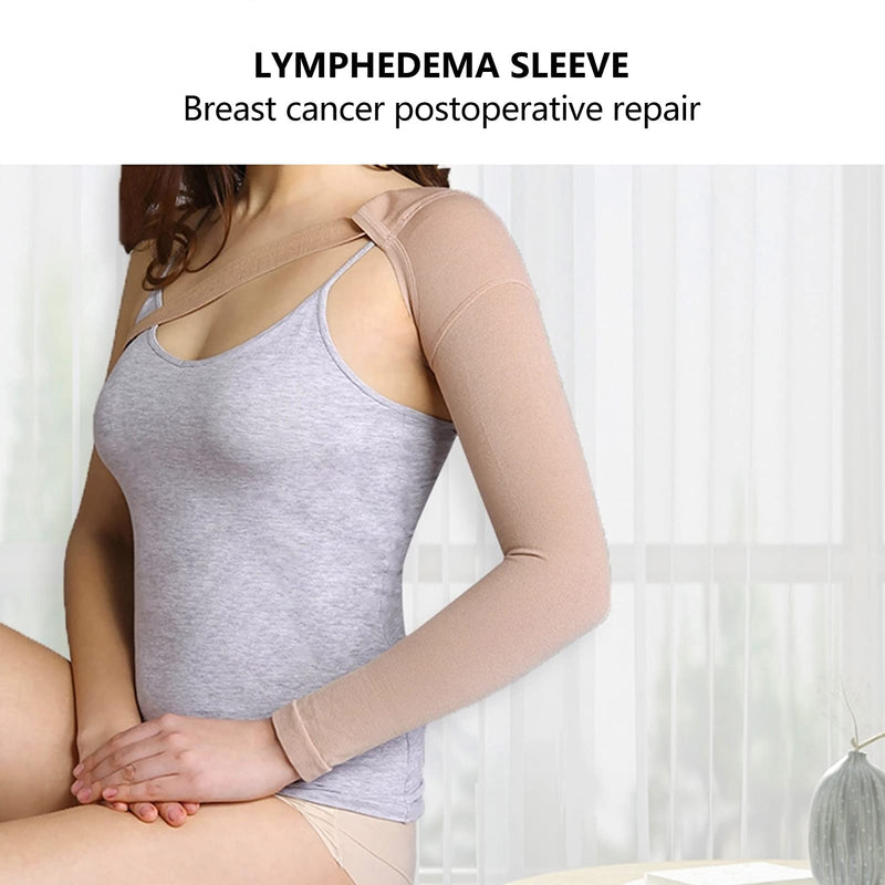 [Australia] - Post Mastectomy Compression Sleeve, Elastic Lymphedema Sleeve Arm Swelling Arm Lymphedema Edema Arm Support Brace for Preventing Arm Lymphedema and Other Symptoms(L) L 