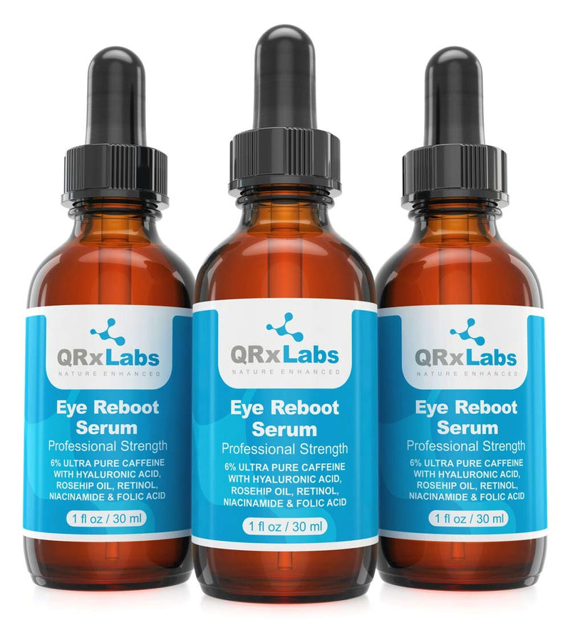 [Australia] - Eye Reboot Serum with 6% Caffeine, Hyaluronic Acid, Rosehip Oil, Retinol, Niacinamide & Folic Acid - Reduces Puffiness, Dark Circles, Crow Feet, Wrinkles and Fine Lines Around The Eyes - 1 oz / 30 ml 