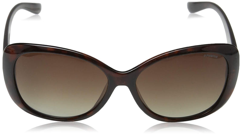 [Australia] - Polaroid women's P8317 Rectangular Sunglasses Havana/Brown Shaded Polarized 