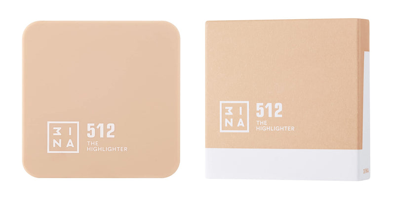 [Australia] - 3ina MAKEUP - Cruelty Free - Vegan - Made in Europe - Highlighter Makeup Powder with Mirror - Natural & Luminous Finish - Gold - The Highlighter 512 