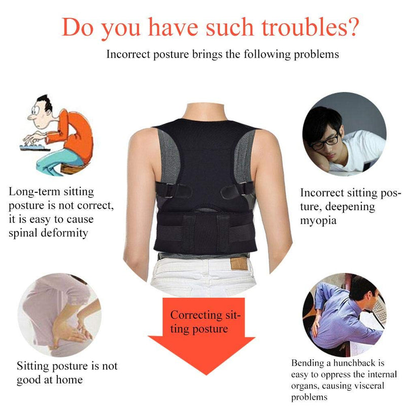 [Australia] - Corrective Posture Back - Breathable Orthosis, Suitable For Suitable For Relieving Back, Chest, For Back Braces Orthopedicbrace Neck And Shoulder Pain(L-Black) L Black 
