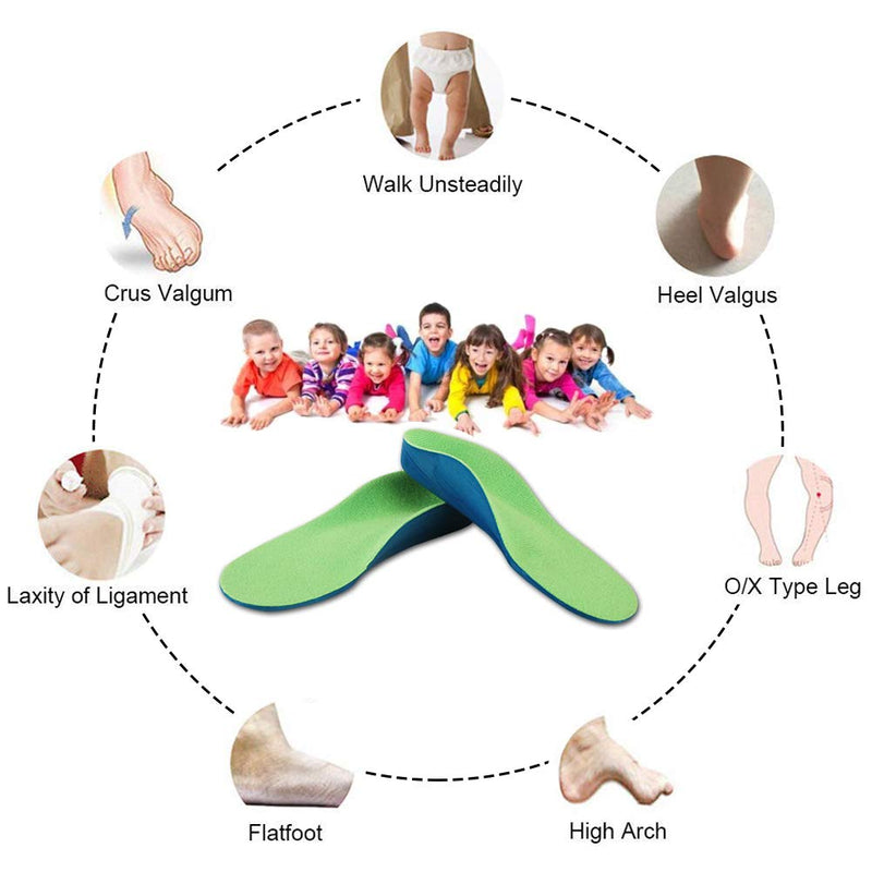 [Australia] - Bacophy Kids Orthotic Arch Support Shoe Insoles, Children Pu Cushioning Inserts, Shock Absorption Velvet Surfaces Deep Heel Cup Inner Sole for Flat Feet, Plantar Fasciitis, Feet Heel Pain Relief (XXL) 4-6 M Big Kid 