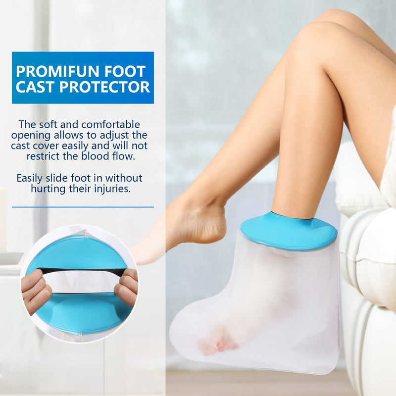 [Australia] - Promifun TPU Waterproof Foot Cast Cover for Shower Bath , Adult Foot Cast Protector,Reusable Cast Sleeve for Broken Surgery Foot & Ankle , Burns , Wounds 