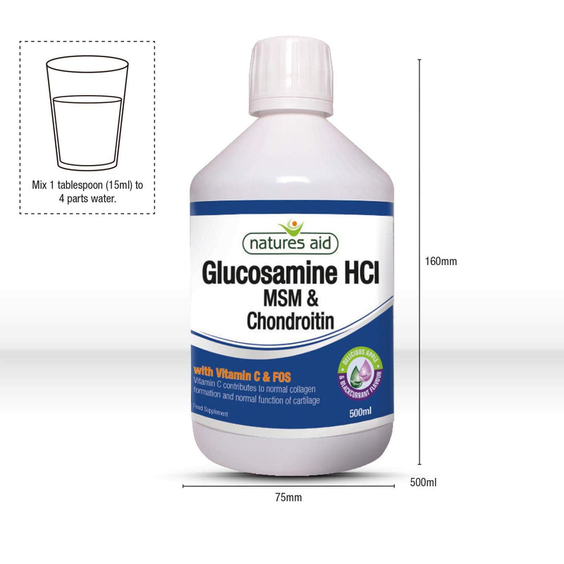 [Australia] - Natures Aid Glucosamine, MSM and Chondroitin Liquid, with Vitamin C, Apple and Blackcurrant Flavour, 500 ml 