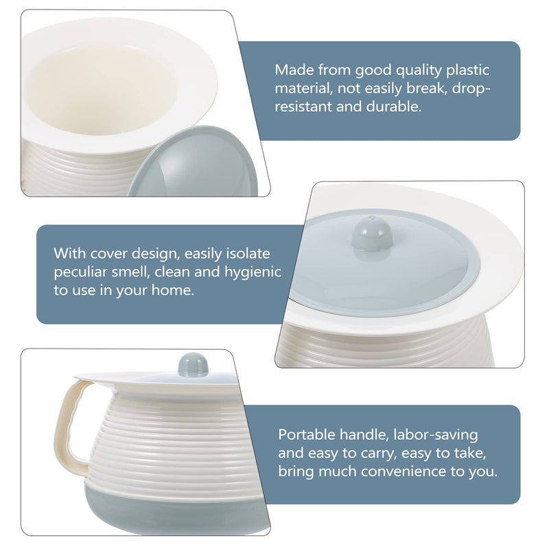 [Australia] - Balacoo Portable Toilet Urinal Spittoon Chamber Pot Potty Pla- stics Bedpan Urine Bucket Bottle with Lid for Adults Child Pregnant Elderly (Sky- Blue) Sky-blue 