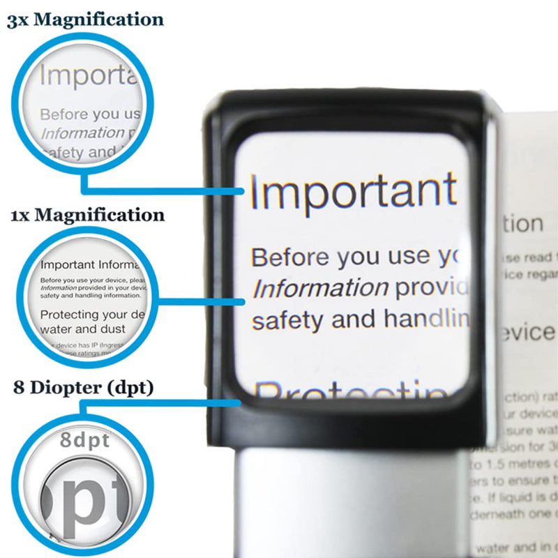 [Australia] - Small-Magnifying-Glass with LED-Light 3X Lighted-Pocket EasY Magnifier -Hand Held Lighted Magnify Glasses for Close Work Reading Books Pill Bottles; Mini Lens for Visually Impaired A Low Vision Aid 