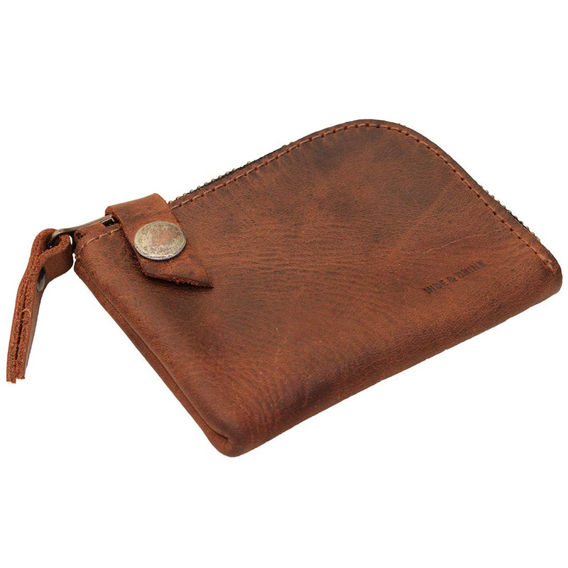 [Australia] - Hide & Drink, Leather Zippered Wallet, Holds Up to 6 Cards Plus Folded Bills, Pouch Organizer, Cash Holder, Travel Essentials, Mini, Pocket-Size, Handmade Includes 101 Year Warranty :: Bourbon Brown 