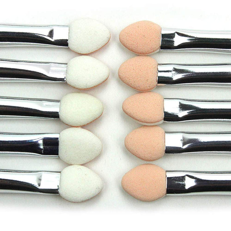 [Australia] - Two-color Rubber Cotton Eye Makeup Brushes - Sponge Applicator Oval Tipped Eyeliner Brush Eyeshadow Brush Makeup Brush Tool (10 PCS) 